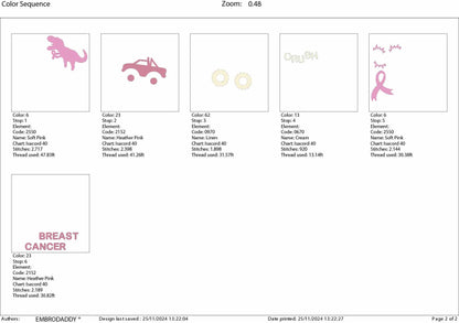 Machine Embroidery files, crush breast cancer, embroidery files, PES, xxx, hus & more, embroidery files