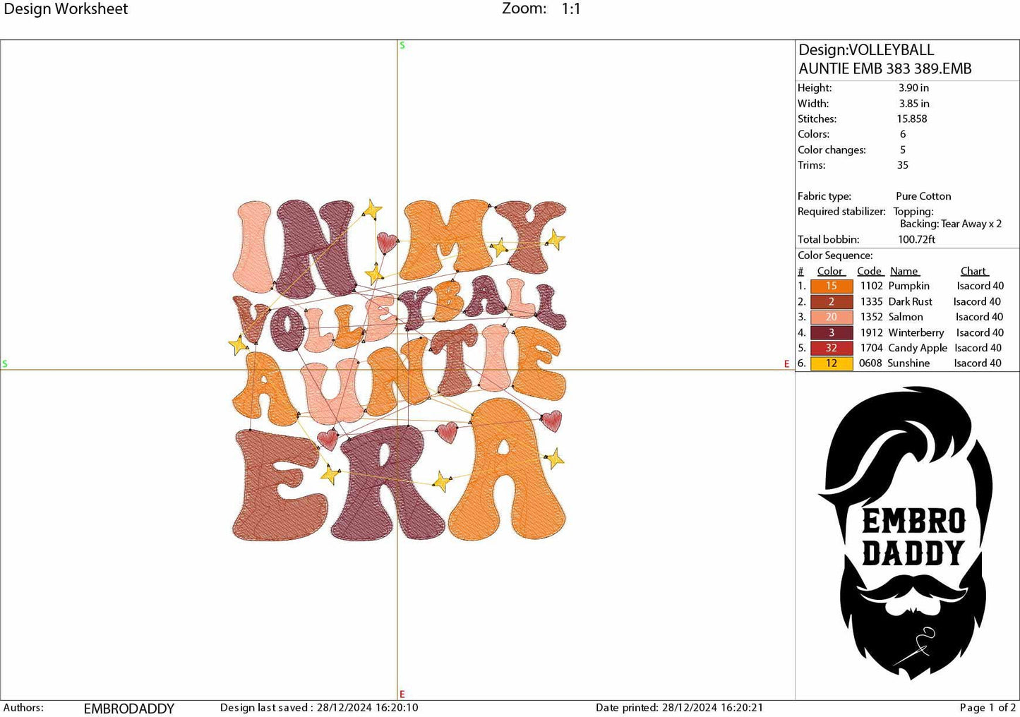 Machine Embroidery files, in my volleyball auntie era, embroidery files, PES, xxx, hus & more, embroidery files