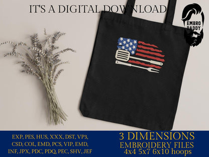 Machine Embroidery files, American Barbecue, BBQ, grill, DST, PES, xxx, hus, dst & more