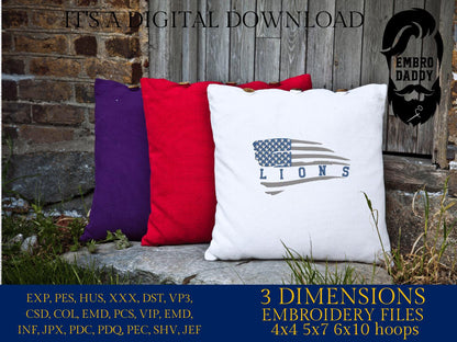 Machine Embroidery files, American Flag, team, PES, dst, xxx hus & more