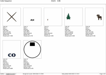 Machine Embroidery files, Colorado, est 1876, DST, PES, xxx hus & more