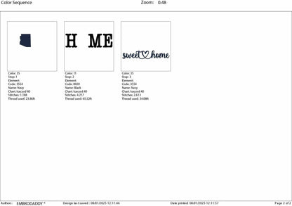 Machine Embroidery files, Arizona, sweet home, DST, PES, xxx hus & more,