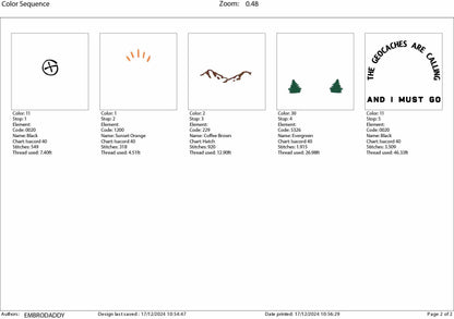 Machine embroidery files, Geocaches Are Calling and I must Go, Funny Geocache, Funny Gifts For Geocachers, Geocaching, PES, DST, hus & more