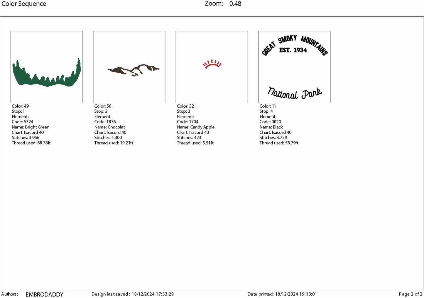 Machine embroidery files, Great Smoky Mountain National Park, Tennessee,Smoky Mountains, North Carolina, PES, DST, hus & more