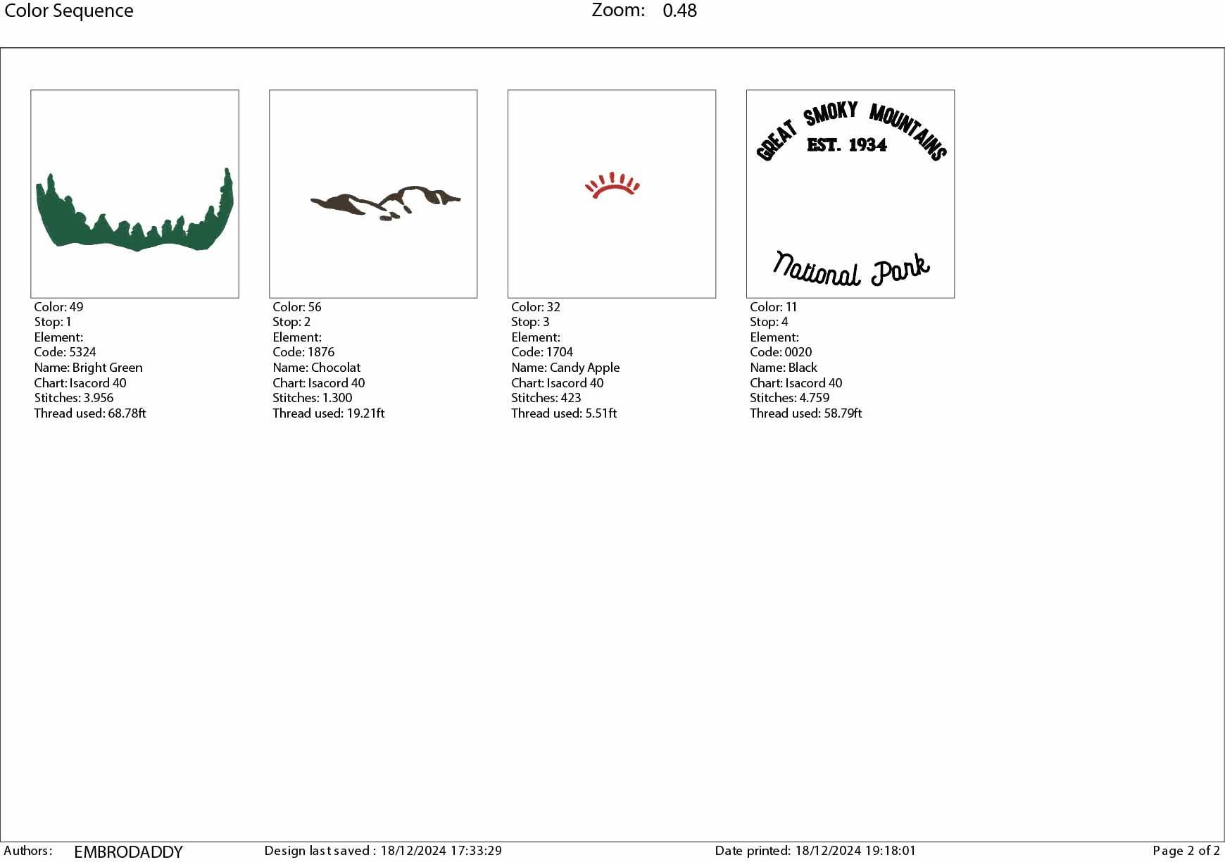 Machine embroidery files, Great Smoky Mountain National Park, Tennessee,Smoky Mountains, North Carolina, PES, DST, hus & more