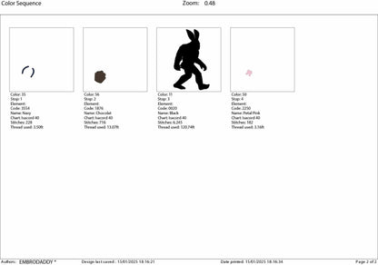 Machine Embroidery files, Bigfoot easter, PES, xxx, hus & more