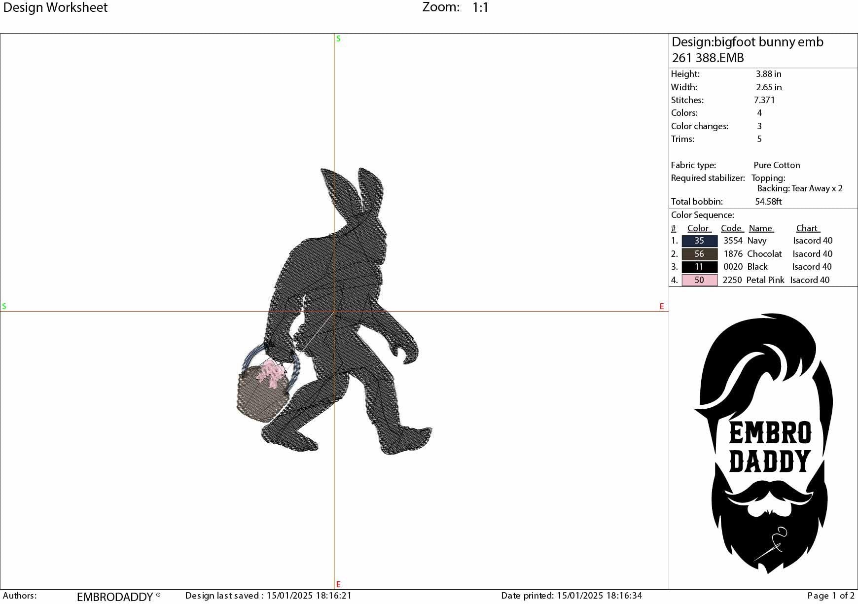 Machine Embroidery files, Bigfoot easter, PES, xxx, hus & more