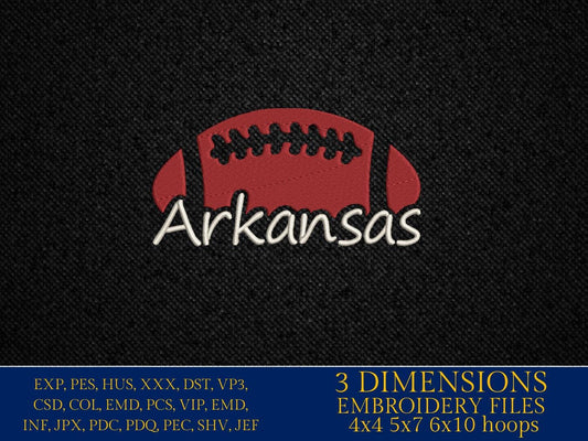 Machine Embroidery files, Arkansas, football gift idea PES, xxx, hus & more, fan embroidery files