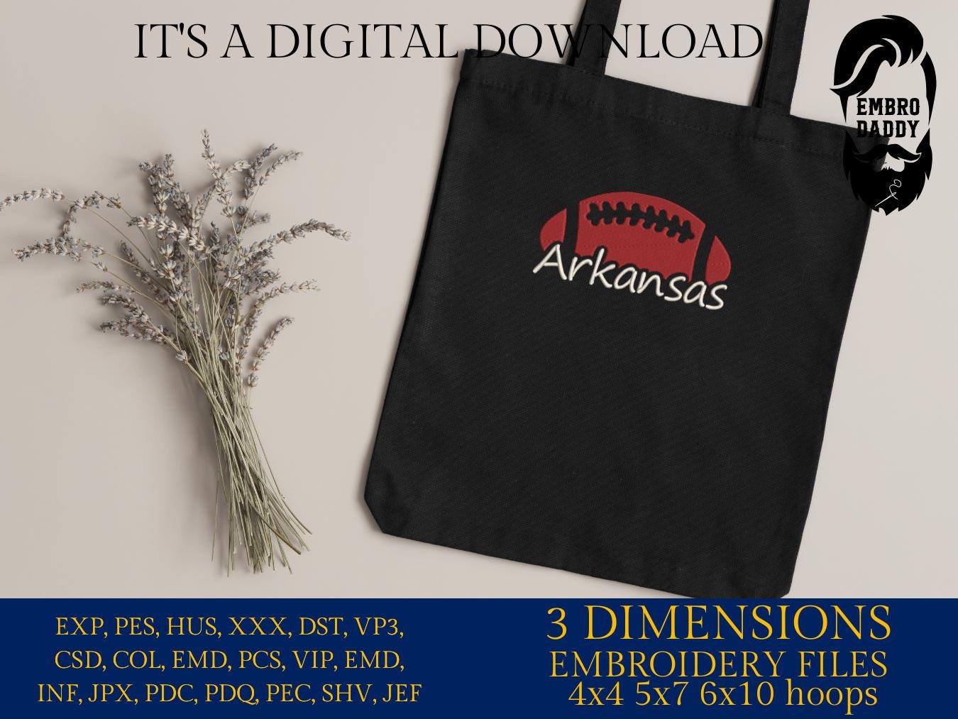 Machine Embroidery files, Arkansas, football gift idea PES, xxx, hus & more, fan embroidery files