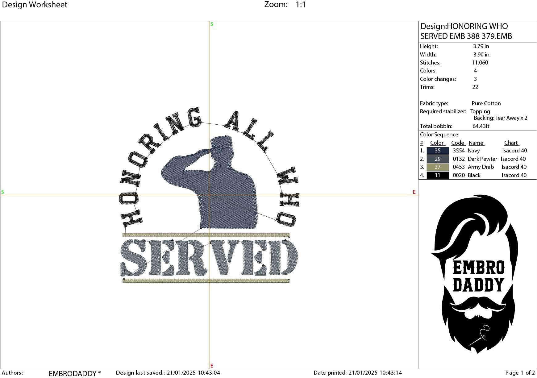 Machine Embroidery files, honoring all who served, veteran, gift idea PES, xxx, hus & more