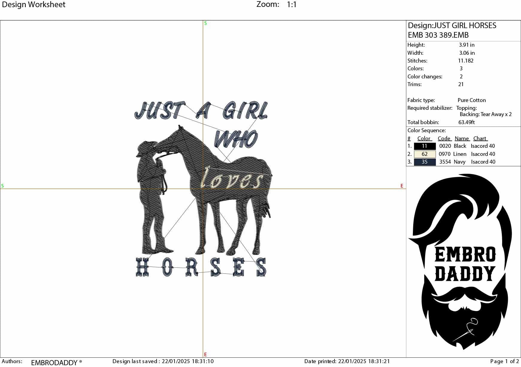 Machine Embroidery files, just a girl who loves horses, PES, DST, xxx, hus & more