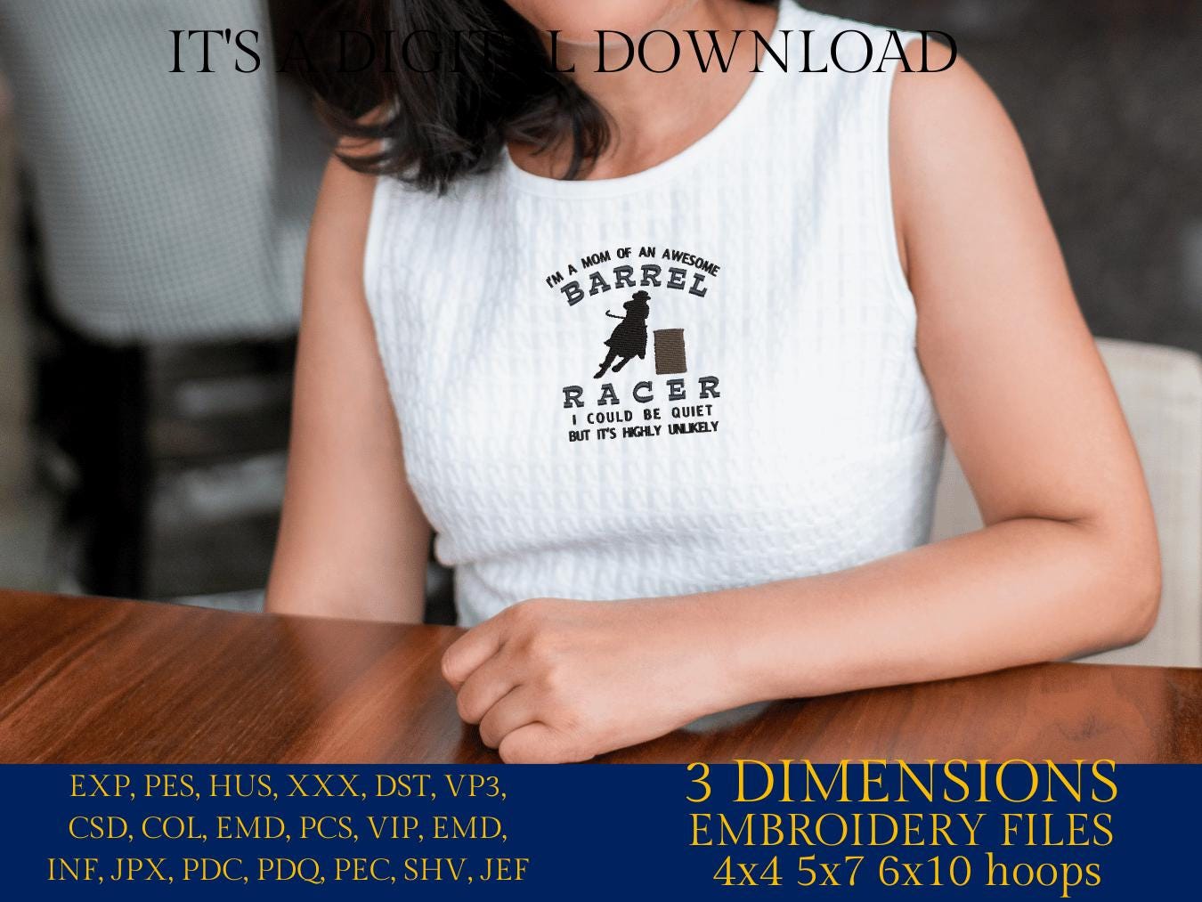 Machine Embroidery files, barrel racing, mom, mother, PES, DST, xxx, hus & more
