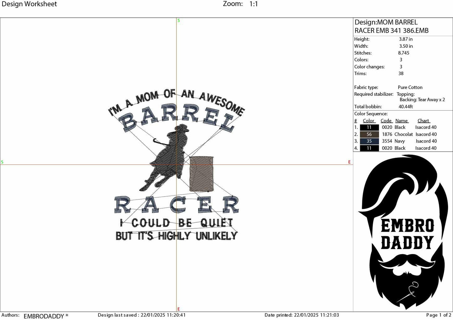 Machine Embroidery files, barrel racing, mom, mother, PES, DST, xxx, hus & more