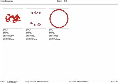 Machine Embroidery files, Chinese Dragon, China Holiday, PES, DST, xxx, hus & more