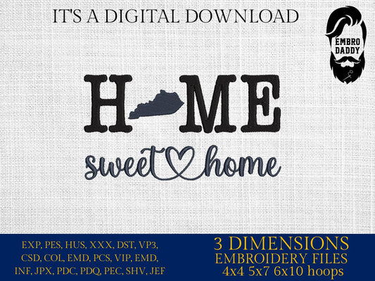 Machine Embroidery files, Kentucky, sweet home, DST, PES, xxx hus & more,