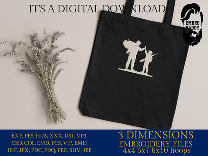 Machine Embroidery files, father and son, turkey hunters, PES, DST, xxx, hus and more
