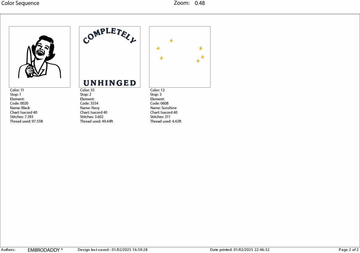 Machine Embroidery files, Completely Unhinged, Trendy Design, Retro Housewife, Funny Sarcastic, PES, DST, xxx, hus & more