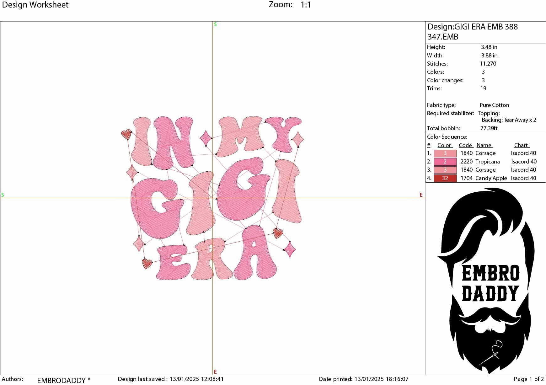 Machine Embroidery files, Gigi, embroidery files, PES, xxx, hus & more, embroidery files