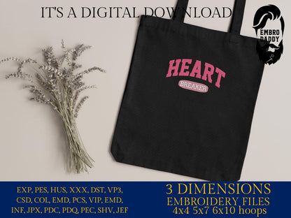 Machine Embroidery files, Heart breaker, PES, xxx, hus & more, embroidery files