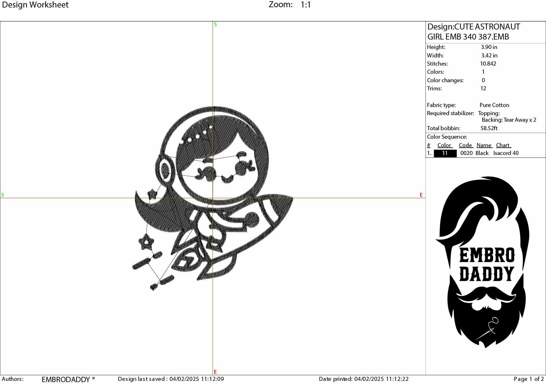 Machine Embroidery files, Cute Girl Space Astronaut Riding A Rocket , cute girl, PES, DST, xxx, hus & more