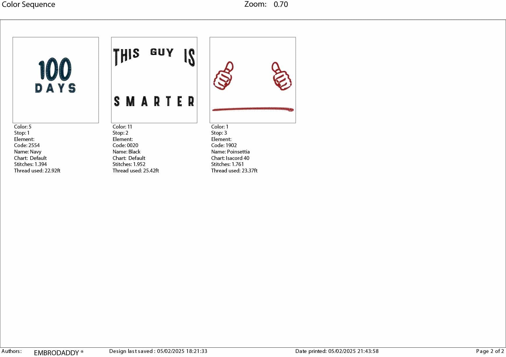 Machine Embroidery files, 100 Days of School, this guy is 100 days smarter, DST, PES, xxx, hus & more