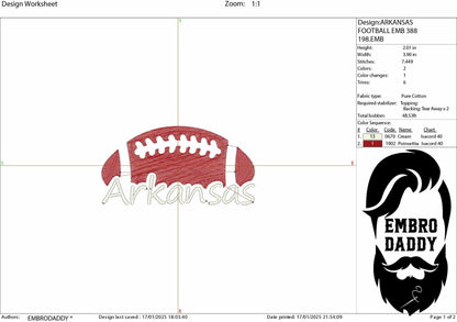 Machine Embroidery files, Arkansas, football gift idea PES, xxx, hus & more, fan embroidery files