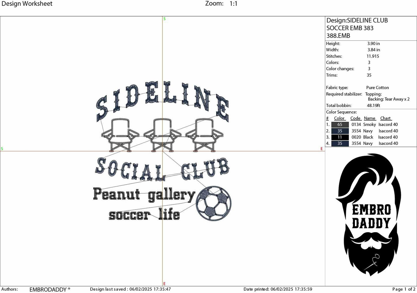 Machine Embroidery files, Funny Soccer Design, Sideline Social Club, Perfect for Soccer Enthusiasts, PES, dst, xxx, hus & more