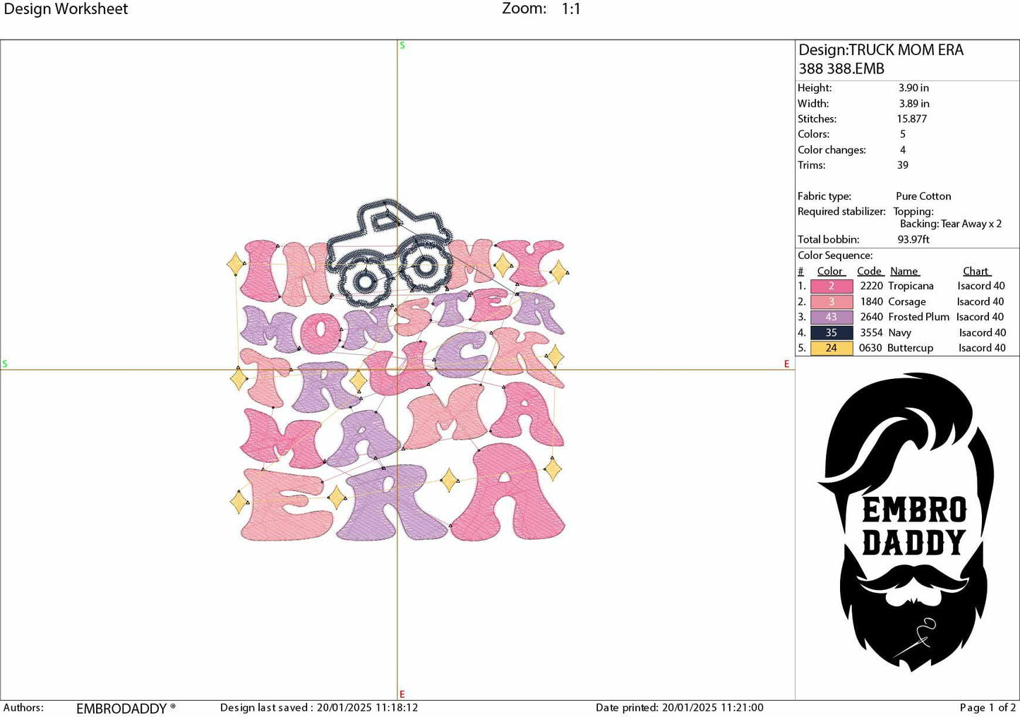 Machine Embroidery files, in my monster truck mama era, embroidery files, PES, xxx, hus & more, embroidery files