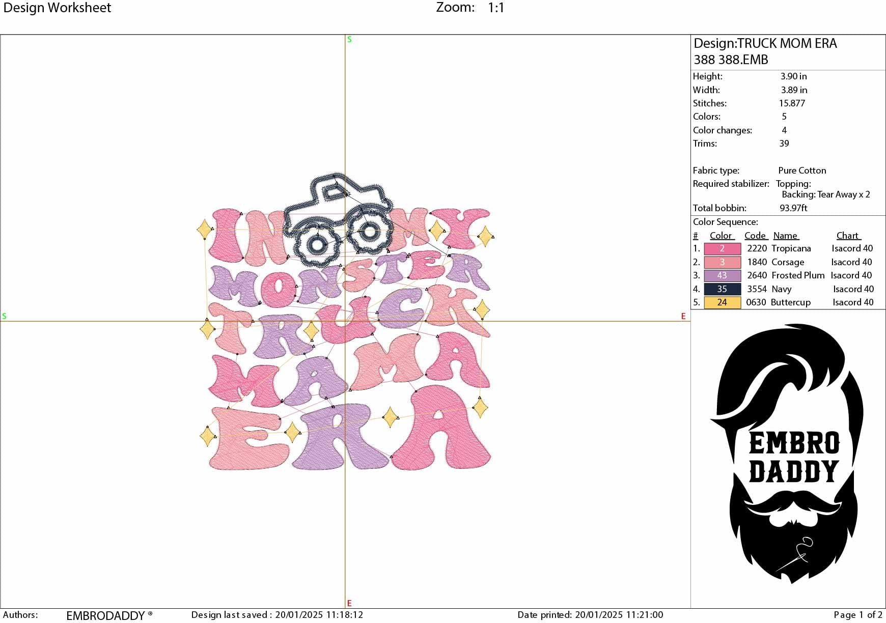 Machine Embroidery files, in my monster truck mama era, embroidery files, PES, xxx, hus & more, embroidery files