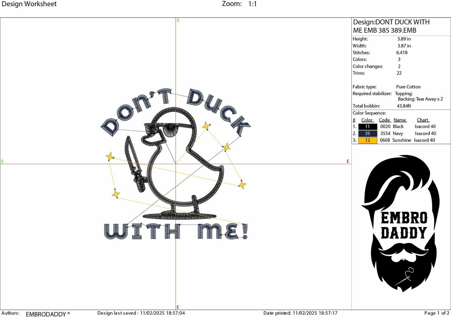 Machine Embroidery files, don't duck with me!, funny PES, DST, xxx, hus & more