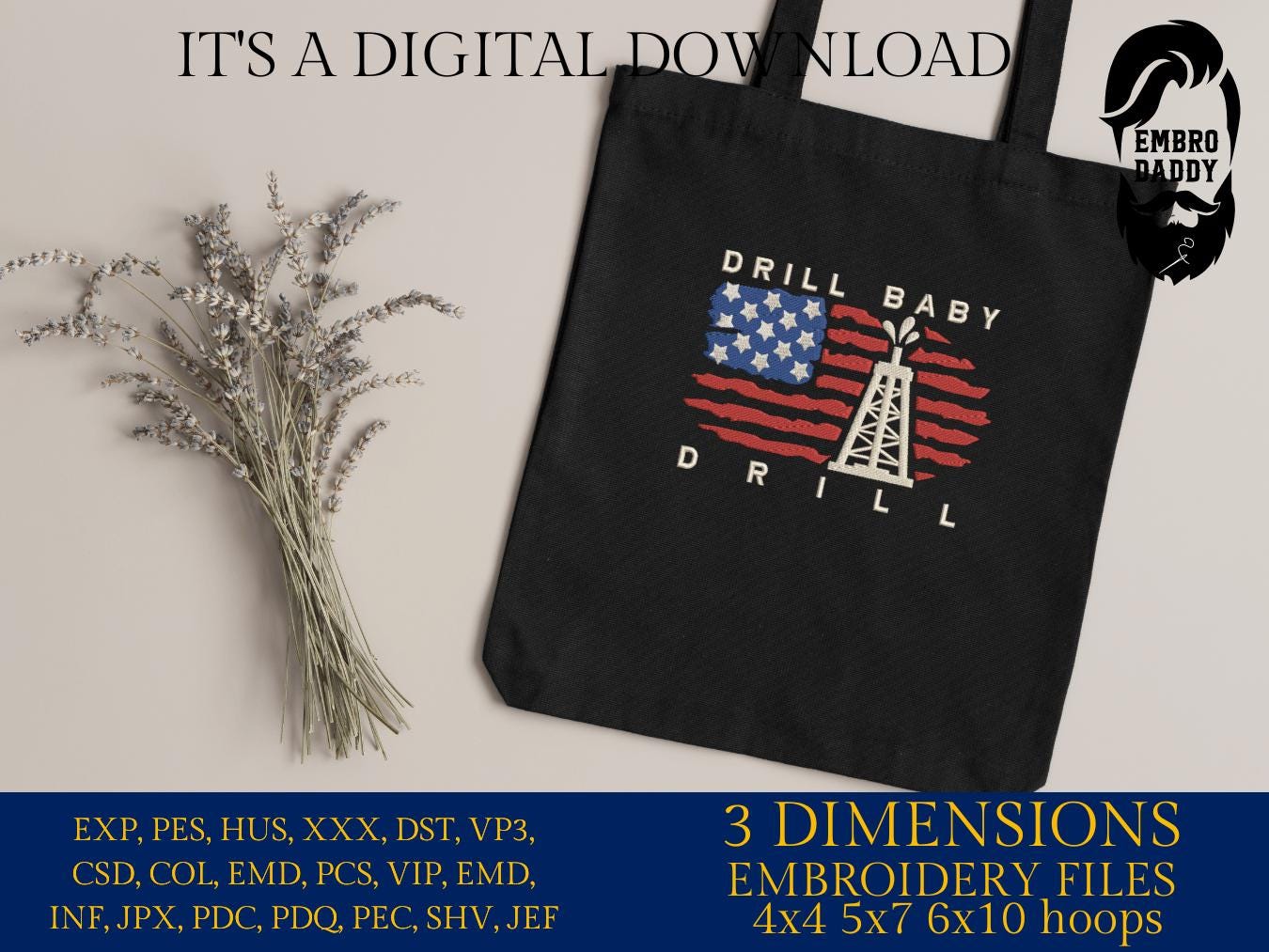 Machine Embroidery files, Use Flag, Oilfield worker, drill baby drill, Oil Rig, Pumpjack, Oilfield Quote, DST, PES, xxx, hus & more