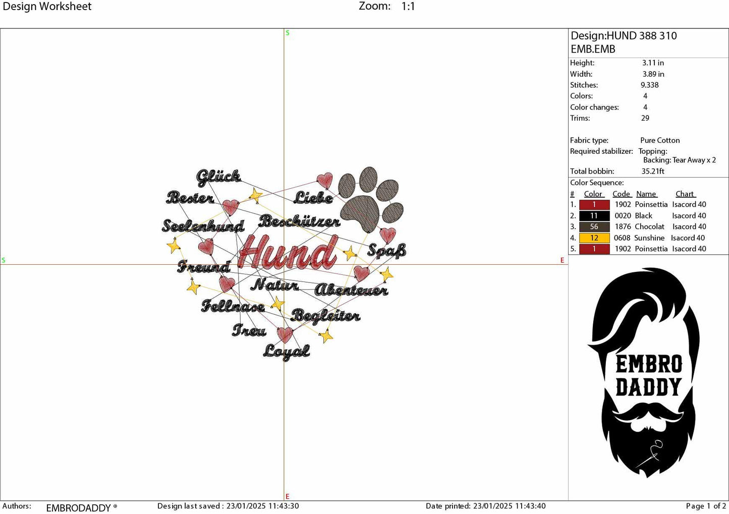 Machine Embroidery files, Heart, dog, Hund, German, pes, hus & more