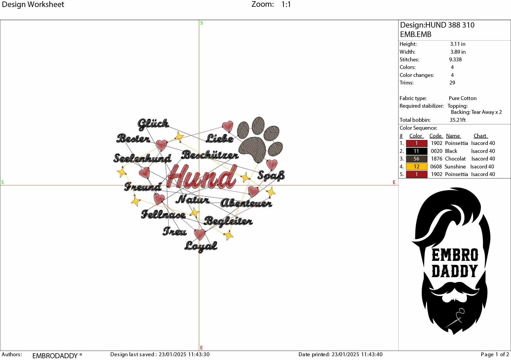 Machine Embroidery files, Heart, dog, Hund, German, pes, hus & more