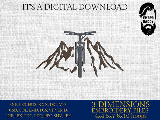 Machine Embroidery files, Mtb, trail, mountain bike, mtb, biker, downhill, PES, xxx, hus & more