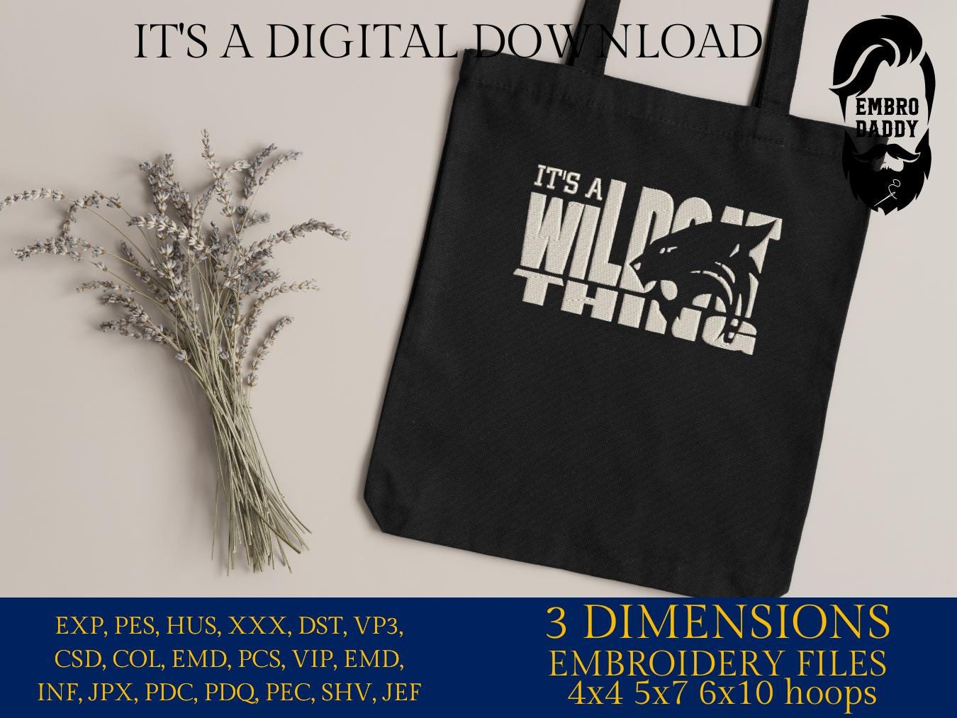 Machine Embroidery files, wildcat, football gift idea PES, dst, xxx, hus & more