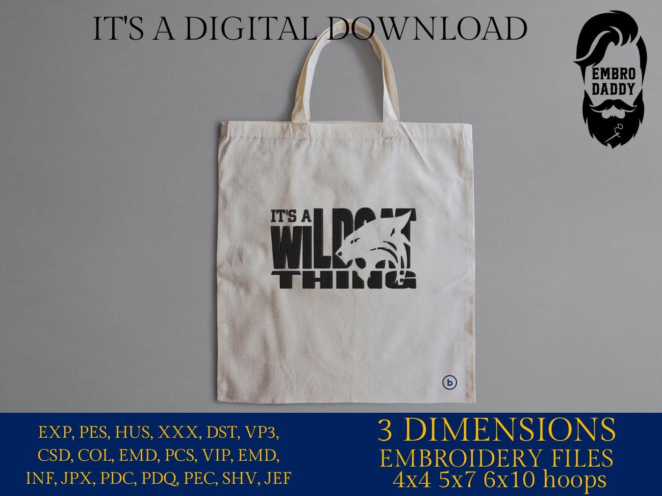 Machine Embroidery files, wildcat, football gift idea PES, dst, xxx, hus & more