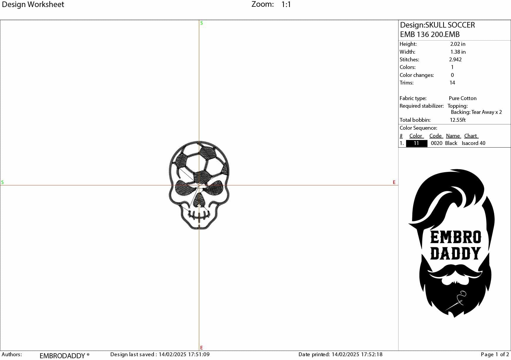 Machine Embroidery files, skull Soccer ball Design, Perfect for Soccer Enthusiasts, PES, dst, xxx, hus & more