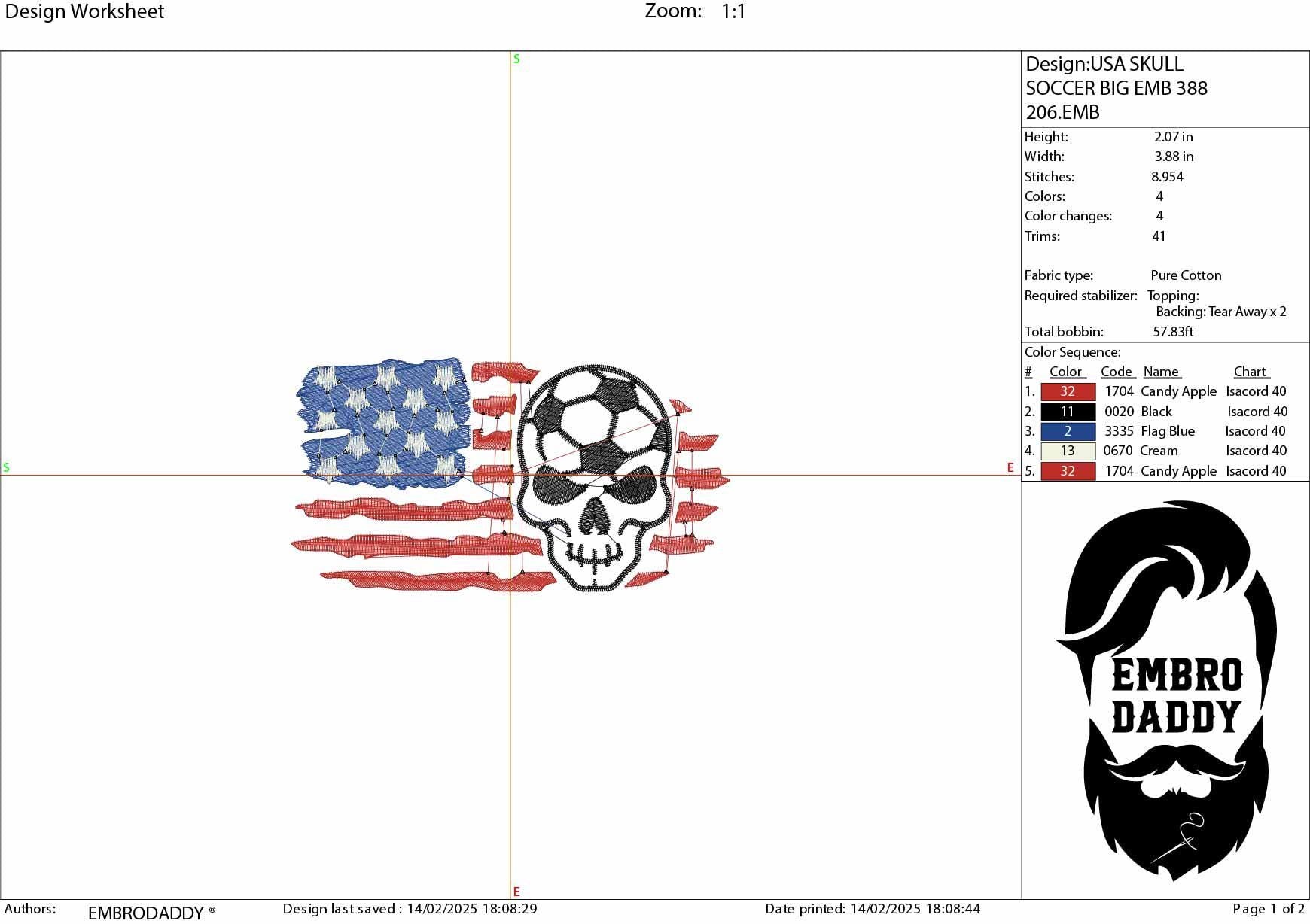 Machine Embroidery files, US Soccer Player Skull, American Team Sports, Usa Flag, PES, DST, xxx, hus & more