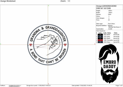 Machine Embroidery files, grandma and granddaughter, PES, dust, xxx, hus & more