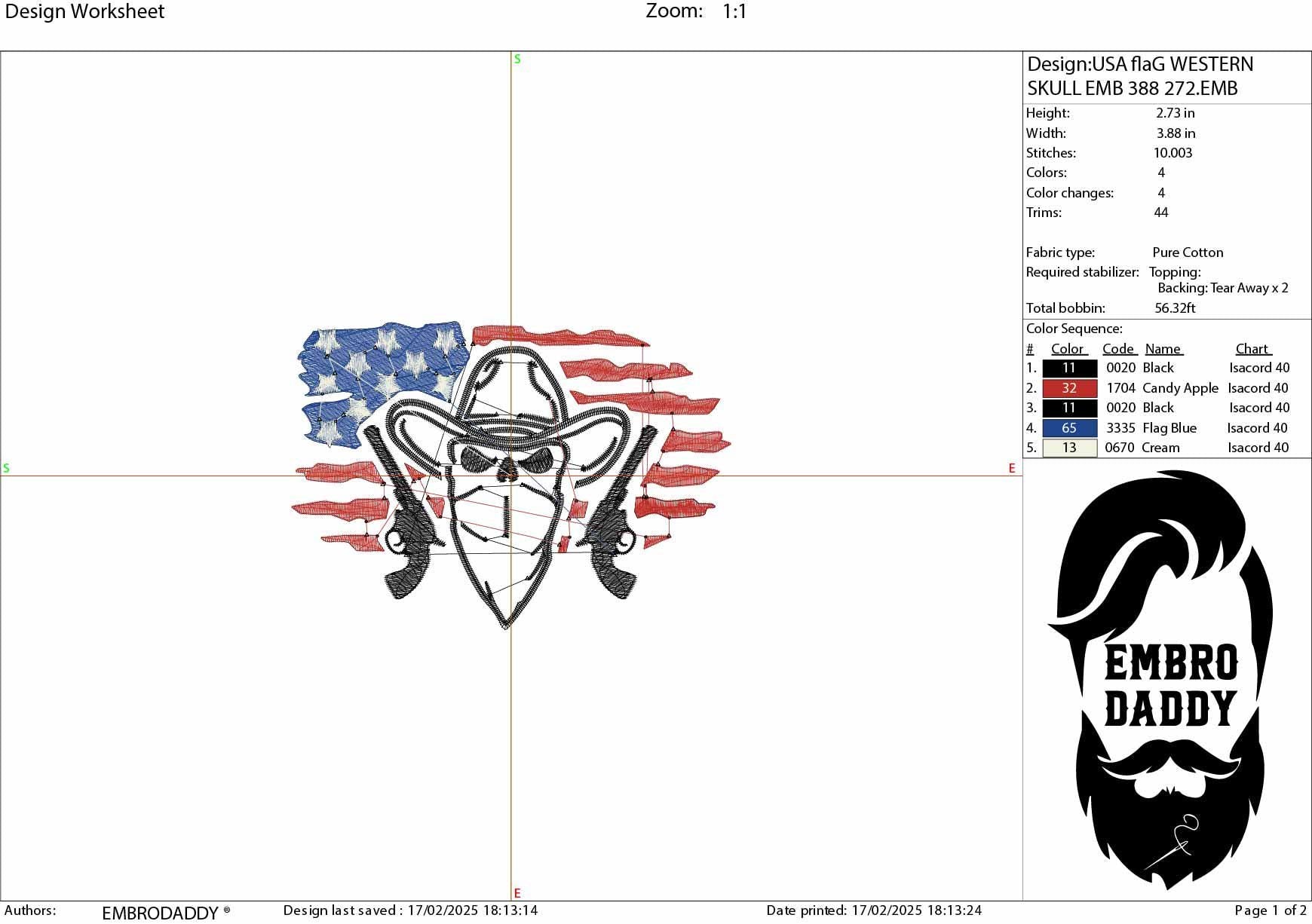 Machine Embroidery files, US Cowboy skeleton with gun, Usa Flag, PES, DST, xxx, hus & more