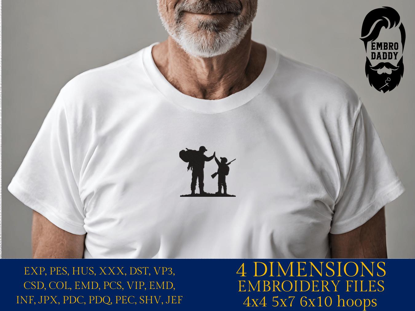 Machine Embroidery files, father and son, turkey hunters, PES, DST, xxx, hus and more