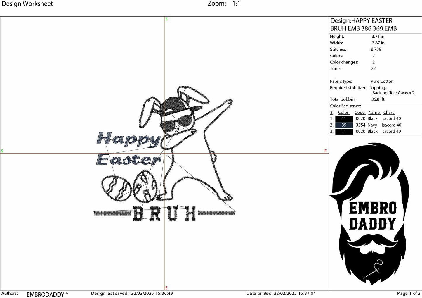 Machine Embroidery files, Happy Easter Bruh, Easter Shirt, Bunny Dabbing, Kids Easter, Boys Easter, PES, dst, xxx, hus & more