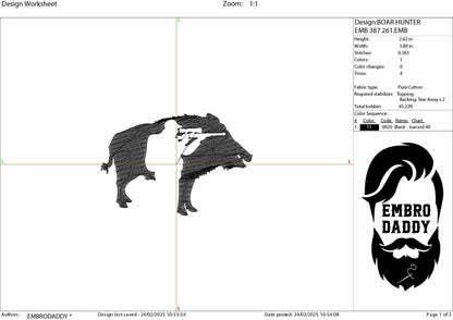 Machine Embroidery files, boar, hog, hunter, PES, DST, xxx, hus and more