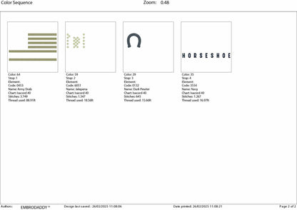 Machine Embroidery files, Usa flag horseshoe, embroidery files, PES, dst, xxx, hus & more