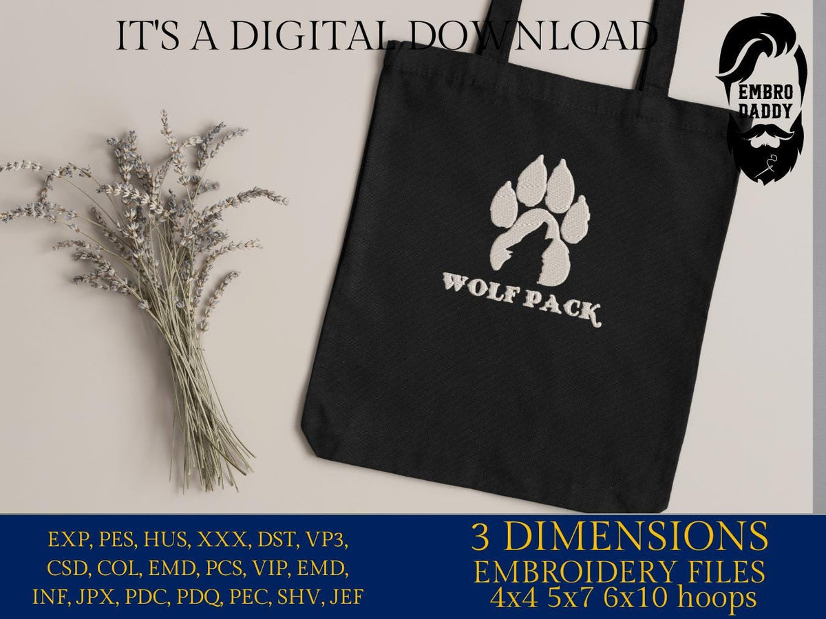 Machine Embroidery, Wolf howling, PES, dst, xxx, hus & more