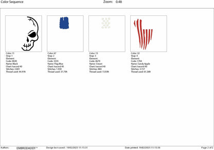 Machine Embroidery files, Usa Skull Flag, Second Amendment, Patriotic, America , DST, PES, xxx, hus & more, embroidery files