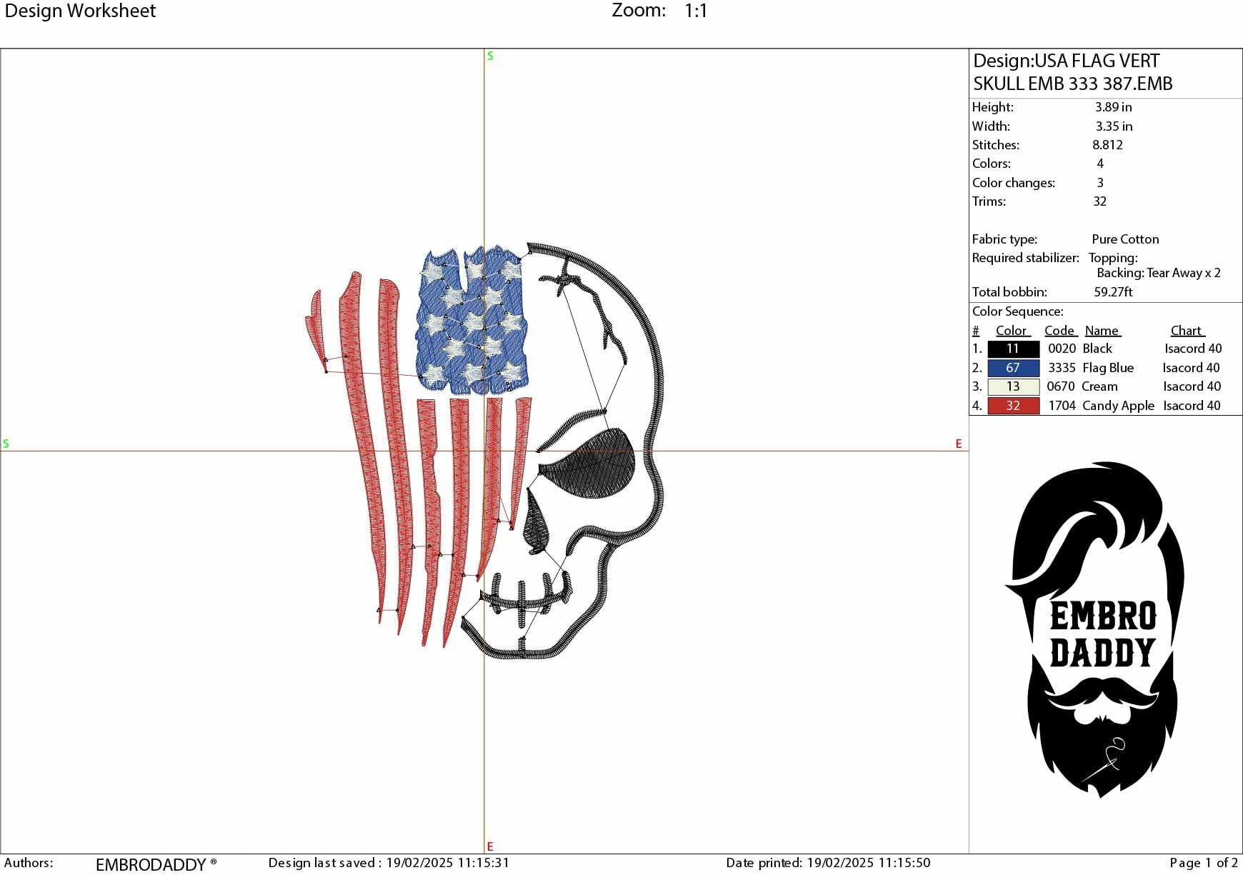 Machine Embroidery files, Usa Skull Flag, Second Amendment, Patriotic, America , DST, PES, xxx, hus & more, embroidery files