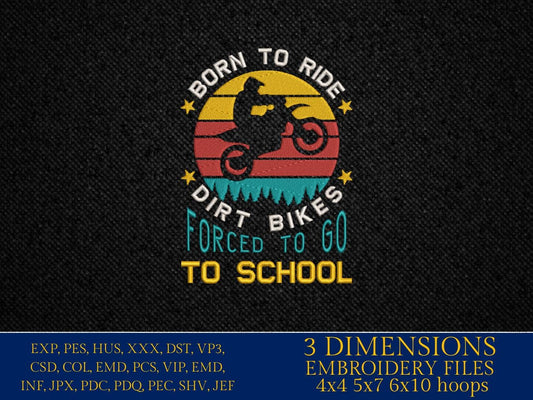 Machine Embroidery files, Dirt bike, moto mom, Funny kids Dirt Bike, Motorcycle Dirtbike Racing, DST, PES, xxx, hus & more