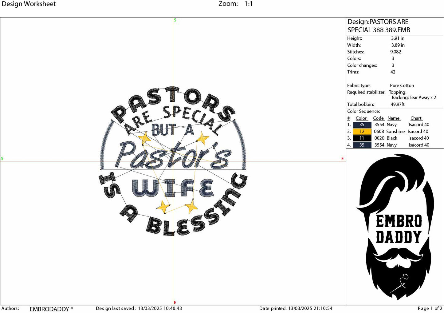 Machine Embroidery, Pastor's wife is a blessing, embroidery files, christian, gift idea PES, xxx, hus & more, church lover
