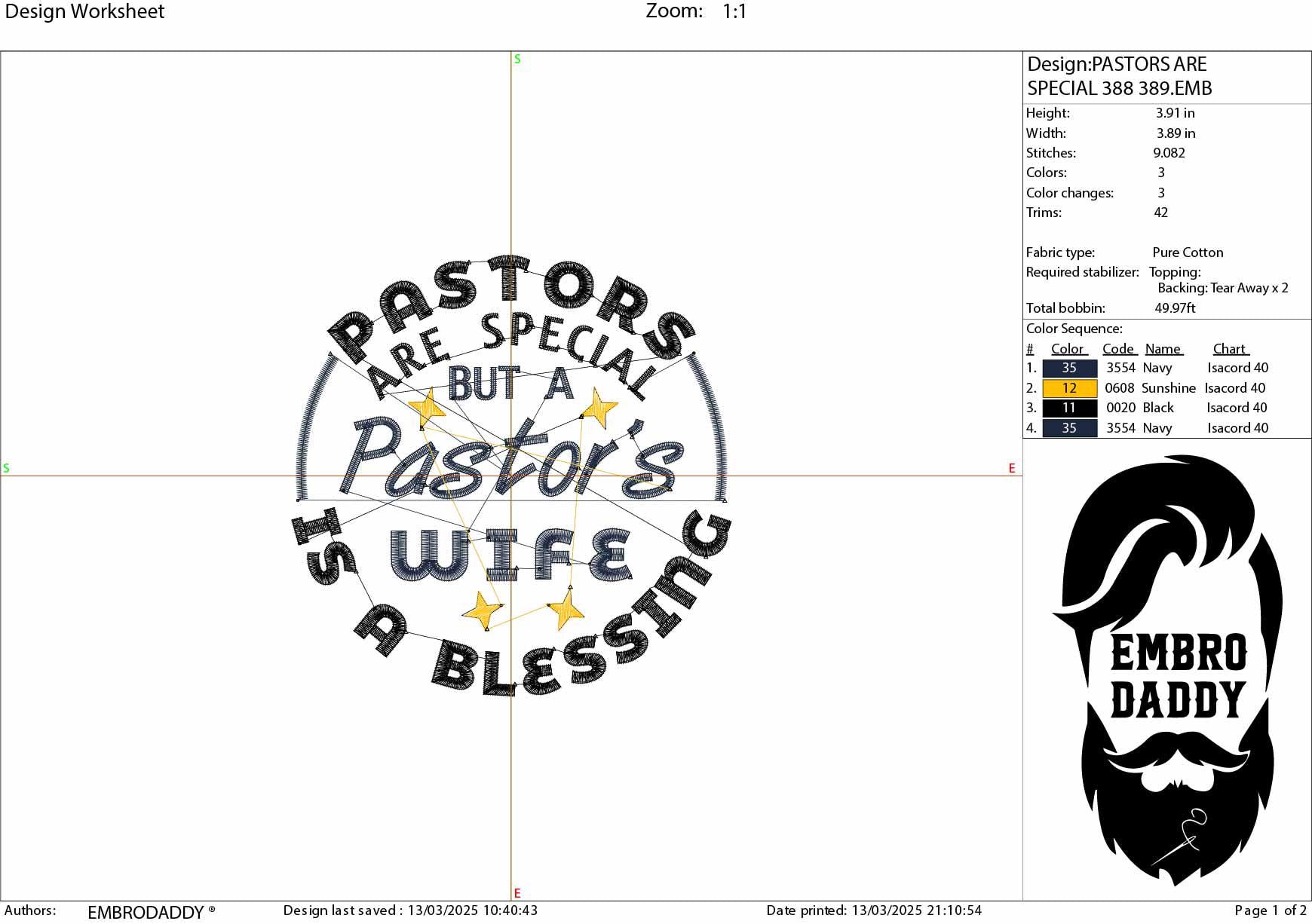 Machine Embroidery, Pastor's wife is a blessing, embroidery files, christian, gift idea PES, xxx, hus & more, church lover